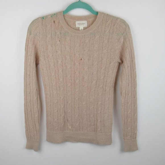 Banana Republic 100% Extra Fine Alpaca Cable Knit Sweater XS Flawed - Picture 1 of 8